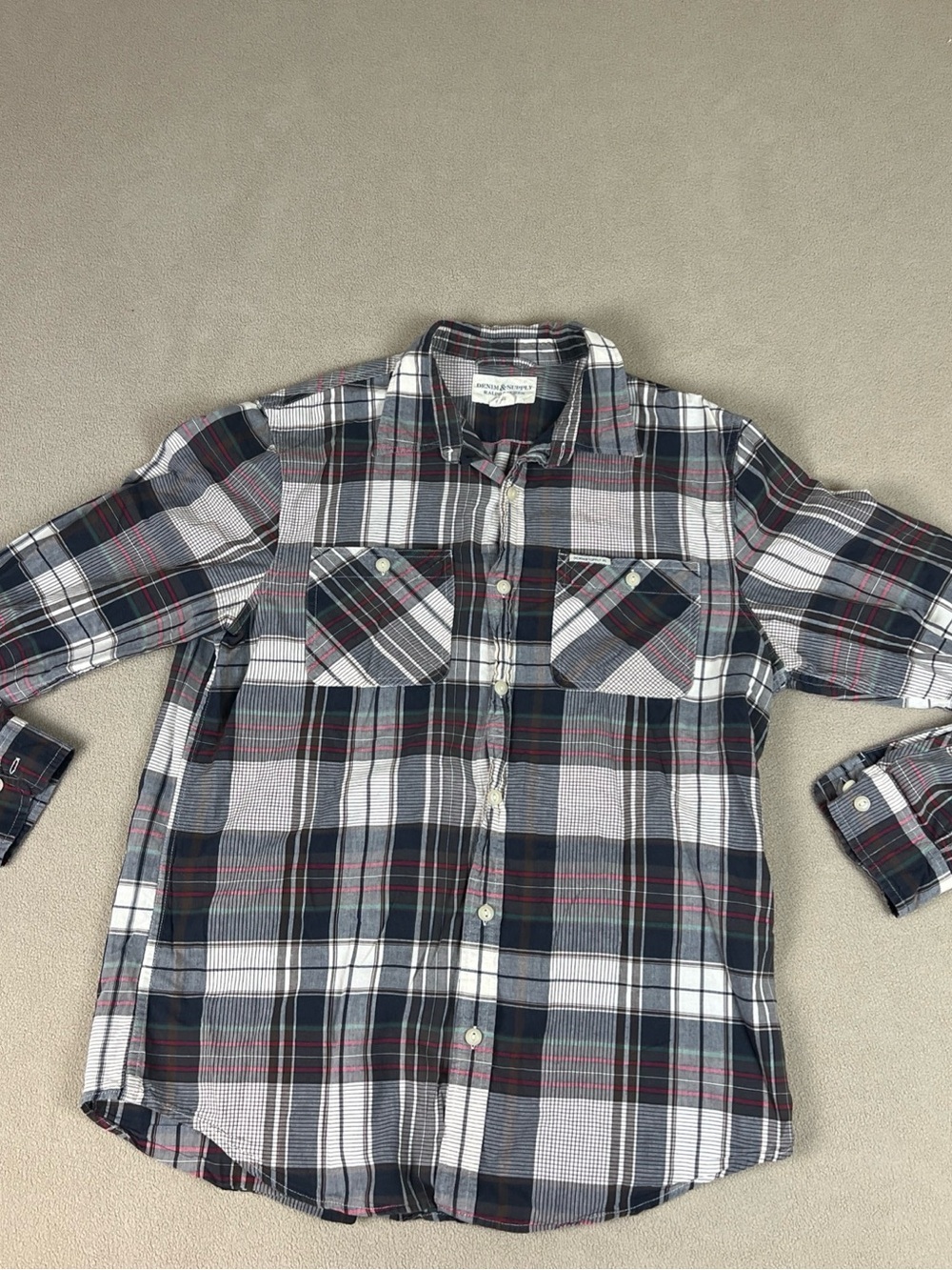 Denim & Supply Ralph Lauren Flannel, Plaid. 100% Cotton, Men's Sz L